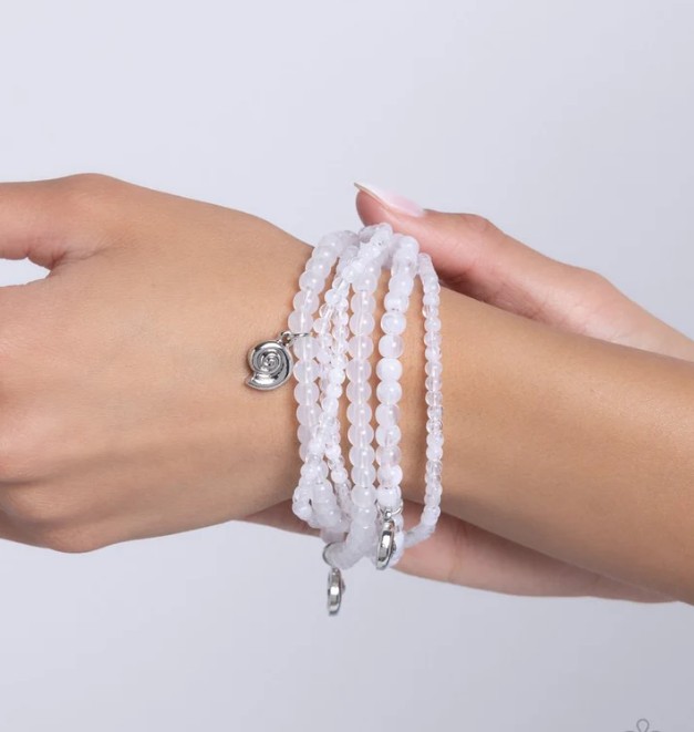 Swirling Shopaholic Bracelet White